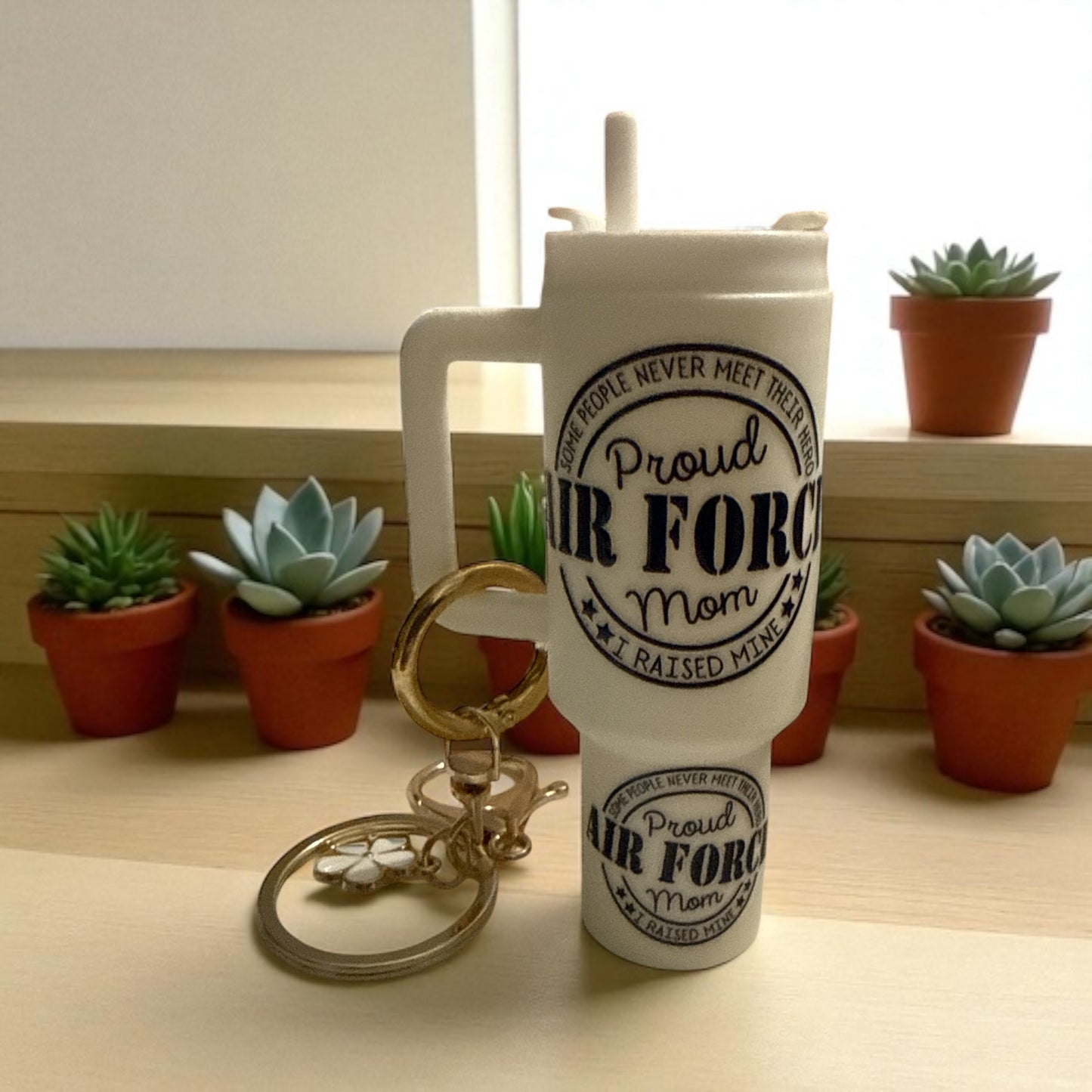 Mini tumbler Keychain Army/Airforce Mom/Marines/Navy