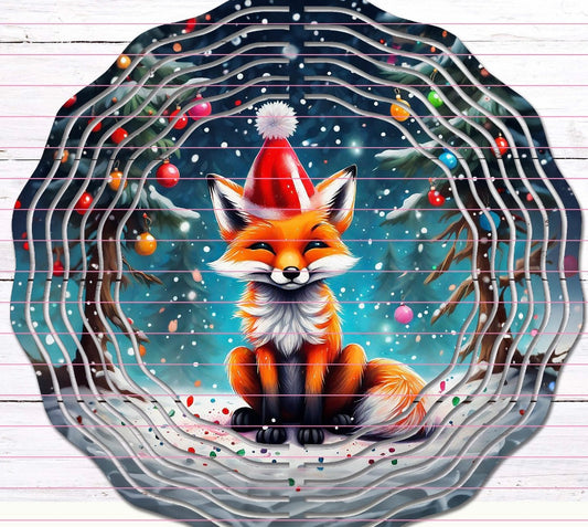 Wind Spinner Christmas Fox