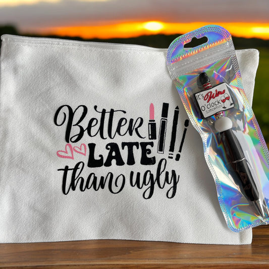 Better Late then Ugly Zipper Pouch set