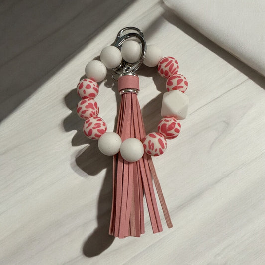 Cow Pink Keychain Wrislet